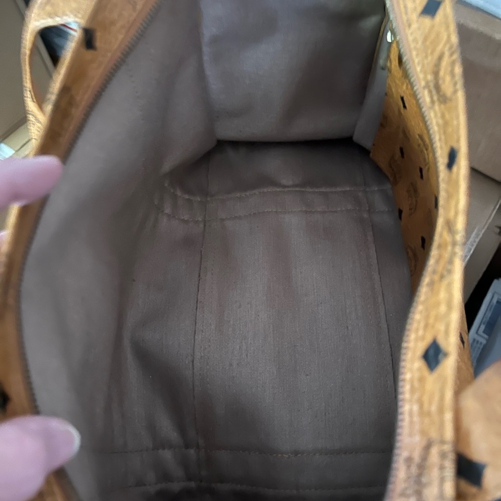MCM Cognac Visetos Briefcase Work Bag Shoulder Heritage Shopper Vintage Q1971 - Picture 12 of 15
